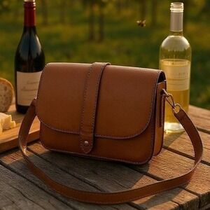 Banana Republic Brown Crossbody Bag, Classic Flap Top, Shoulder Bag, Everyday